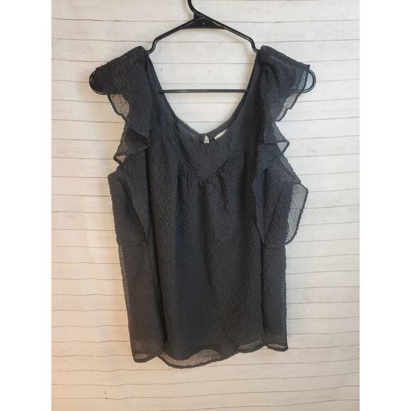 MAEVE FLUTTER RUFFLE CRINKLE SHEER IN BLACK, SZ 10P - Picture 13 of 13